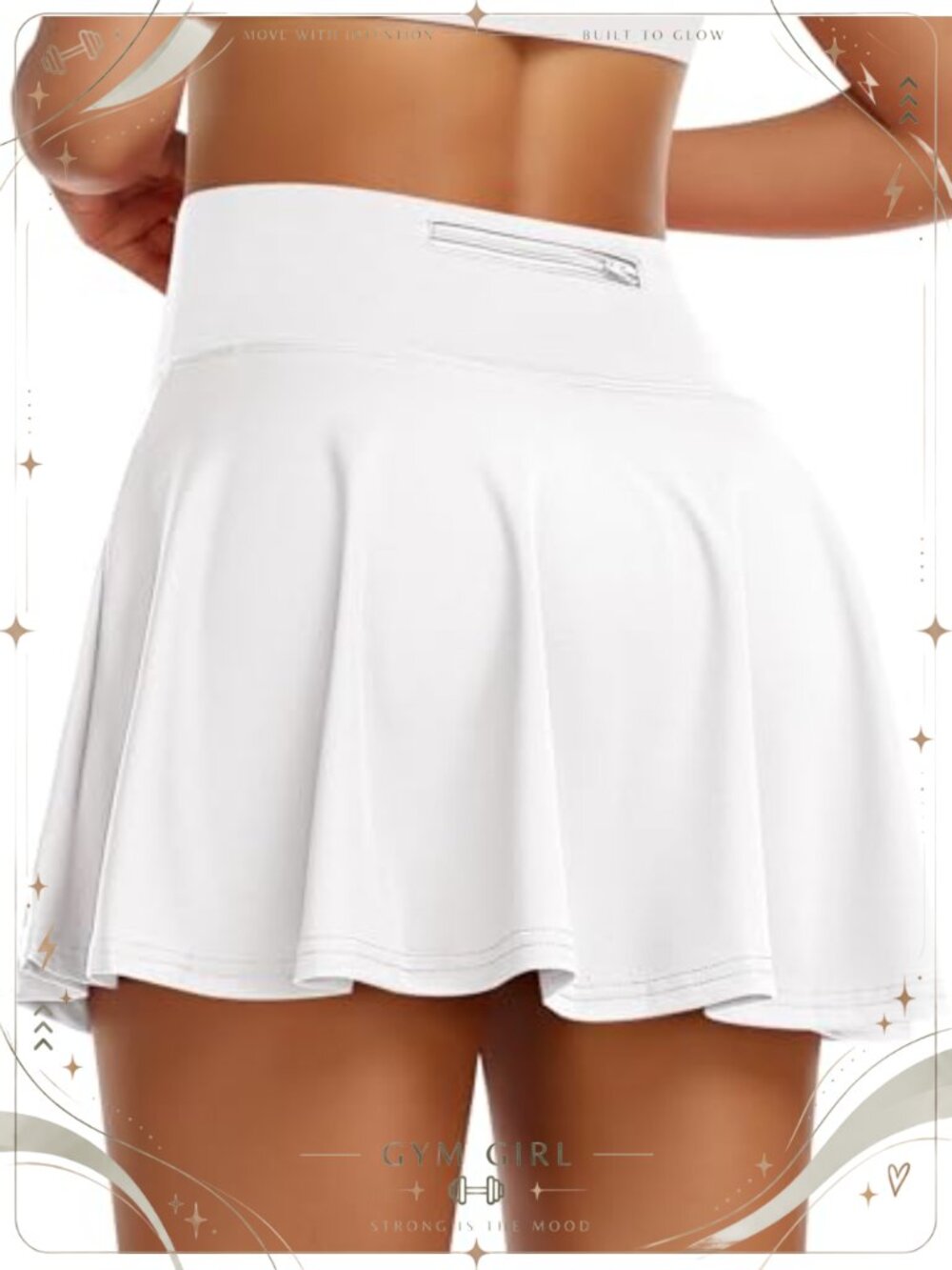 Pleated Tennis Skort with Built-In Shorts High Waist Golf Skirt Pockets